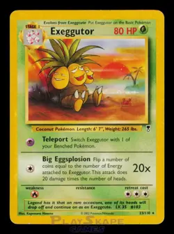Pokemon Card Exeggutor 23/110 Legendary Collection Rare LP 2002 - Image 1