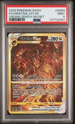 PSA 9 Giratina VSTAR GG69/GG70 Crown Zenith Galarian Gallery Secret Holo - Image 1