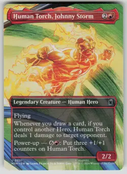 Human Torch, Johnny Storm (Borderless) Uncommon Marvel Super Heroes 321 MTG NM - Image 1