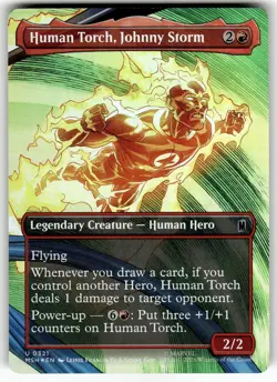 Foil Human Torch, Johnny Storm (Borderless) 321 Marvel Magic: The Gathering NM - Image 1
