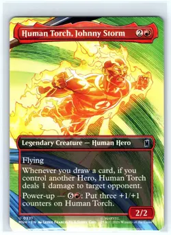 Human Torch, Johnny Storm (Borderless) 321 Marvel Super Heroes MTG NM - Image 1