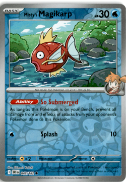 Misty's Magikarp Reverse Holo 048/182 Destined Rivals Pokemon Card - Image 1