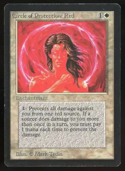 1993 MTG Magic the Gathering Beta Circle of Protection Red COP LP Raw TCG - Image 1