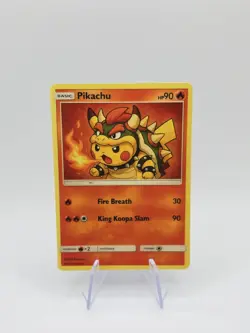 Super Mario Bros: Bowser X Pikachu Pokemon Custom Card - Image 1