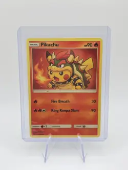 Super Mario Bros: Bowser X Pikachu Pokemon Custom Card - Image 3
