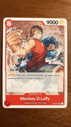 Monkey.D.Luffy OP04-014 Kingdoms of Intrigue Pre-Release One Piece Card Game - Image 2