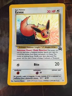 2000 Black Star Promo Eevee #11 Holo Pokemon Card MP (WEAR) - Image 1