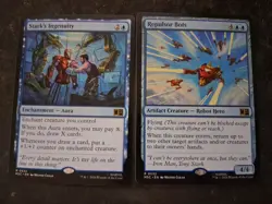 Tony Stark Related Magic Commander Card Lot: Stark's Ingenuity + Repulsor Bots - Image 1