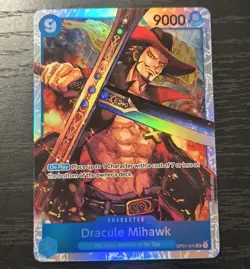 One Piece CCG Dracule Mihawk Romance Dawn Super Rare Holo Card OP01-070 NM - Image 1
