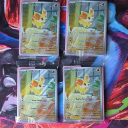 Pokemon TCG Chaos Rising ETB Fennekin Promo Card MEP EN 080 x4 Bundle - Image 1