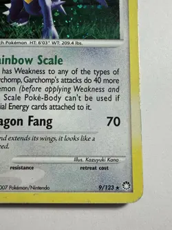 HP Garchomp 9/123 Holo Mysterious Treasures Pokemon card English - Image 4