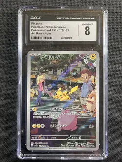 Pokemon Card CGC 8 Nm/Mint Pikachu Illustration Rare Holo 151 Japanese 173/165 - Image 1