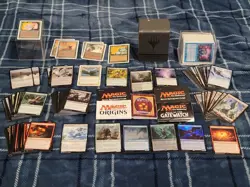285+ cards Magic The Gathering lot 1994-2016 with used magnetic case + foldouts - Image 1