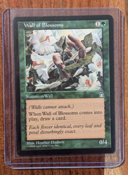 Wall of Blossoms NM Stronghold Magic the Gathering MTG - Image 1