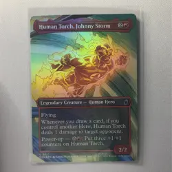 Human Torch, Johnny Storm (Borderless) MSH 321 MTG Foil UC NM - Image 2