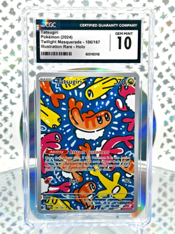 CGC 10 Tatsugiri 186 Twilight Masquerade Secret Illustration Rare Pokemon Card - Image 1