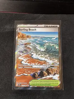 Surfing Beach ME04: Chaos Rising 114/086 Pokemon Card Holo Full Art - Image 1