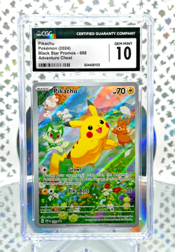 CGC 10 Pikachu 088 Black Star Promo Full Art Pokemon Card - Image 1