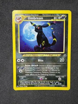 Umbreon Neo Discovery 13/75 Holo Pokemon Card AMAZING EYE/FACE SWIRL SKULLBREON - Image 1
