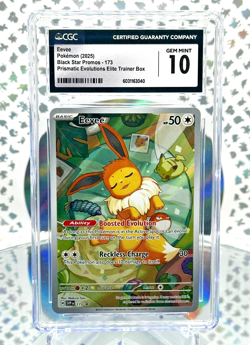 CGC 10 Eevee 173 Prismatic Evolutions Black Star Promo Pokemon Card - Image 1