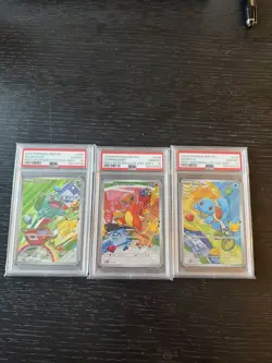 POKEMON FIRST PARTNER ILLUSTRATION PSA 10 SEQUENTIAL SET 37 38 39 Kanto Starters - Image 1