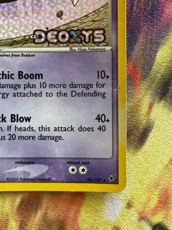 Metang MP Ex Deoxys Reverse Holo Rare 40 Pokemon Stamped 2005 x4z vq0 76z - Image 5