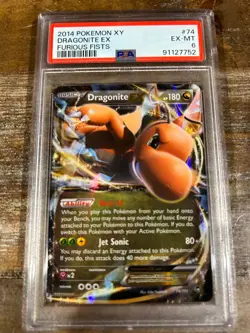 POKEMON 2014 XY Furious Fists DRAGONITE EX #74 PSA 6 Rare - Image 1