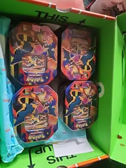 (4x) Pokemon Mega Charizard Y ex Tins - Factory Sealed - Image 1