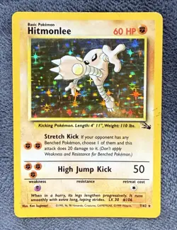 Hitmonlee 7/62 Fossil Holo Rare (Unlimited) - Image 1