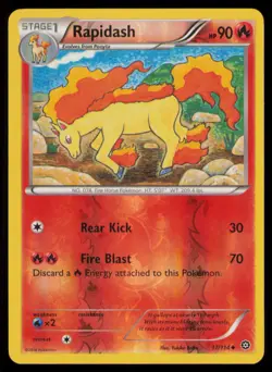 Rapidash 17/114 Uncommon Steam Siege Pokemon Reverse Holo Near Mint - Image 1