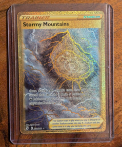 Stormy Mountains 232/203 Evolving Skies Gold Secret Rare Holo Trainer Pokemon NM - Image 1