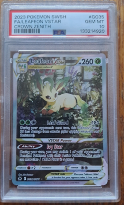 Pokemon TCG Leafeon VSTAR GG35/GG70 Crown Zenith Full Art Holo PSA 10 - Image 1