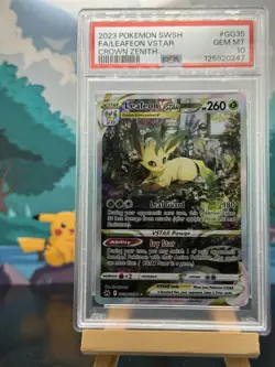 Pokemon Card Leafeon VSTAR GG35/GG70 Crown Zenith Galarian PSA 10 Gem Mint TCG - Image 1