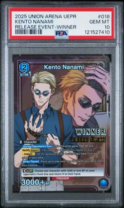 Union Arena TCG Kento Nanami Alt Art Winner Promo Holo PSA 10 Gem Mint CCG JJK - Image 1