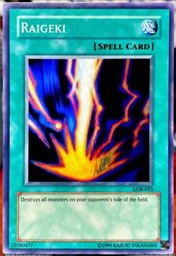 MINT+++ 🔥 2002 Raigeki Legend of Blue Eyes White Dragon Super Rare LOB-053 - Image 1