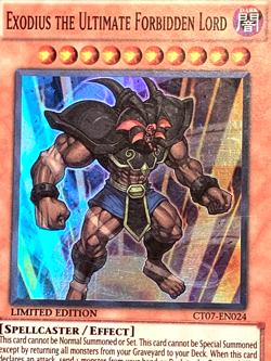 yugioh EXODIUS THE ULTIMATE FORBIDDEN LORD CT07-EN024 Super rare Near Mint - Image 4