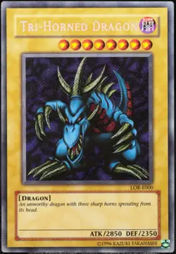 Yu-Gi-Oh! Tri-Horned Dragon LOB-E000 Secret Rare [EX] SCR Old OG | EN 2002 - Image 1