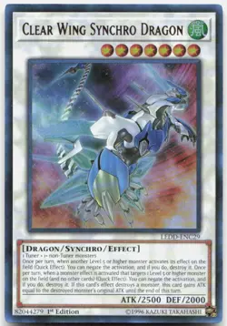 Clear Wing Synchro Dragon LEDD-ENC29 Yu-Gi-Oh 1st Edition NM - Image 1