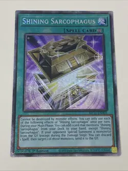 Yugioh Shining Sarcophagus x 3 - 1st Edition Starlight Rare NM - Free Holo - A - Image 2