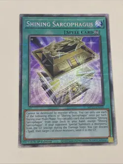 Yugioh Shining Sarcophagus x 3 - 1st Edition Starlight Rare NM - Free Holo - A - Image 4
