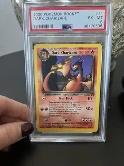 Pokemon 2000 Rocket Dark Charizard non-holo #21 psa 6 - Image 1
