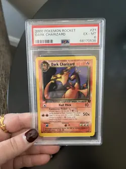 Pokemon 2000 Rocket Dark Charizard non-holo #21 psa 6 - Image 2