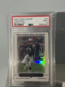 Tom Brady 2005 Topps Chrome 50th Anniversary Refractor #46 PSA Mint 9 - Image 1