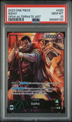 One Piece English - PSA 10 GEM MINT - OP04-020 Leader - Issho Alt Art - Image 1