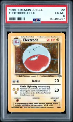 1999 Pokemon Jungle ELECTRODE #2 Holo Foil Vintage PSA 6 EX-MT - Image 1