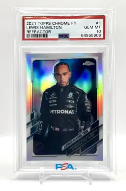 2021 Topps Chrome F1 LEWIS HAMILTON #1 Refractor PSA 10 GEM MT - Image 1