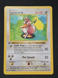 Pokemon Farfetch’d 1st Edition Shadowless Base Set 27/102 WOTC Vintage - Image 1
