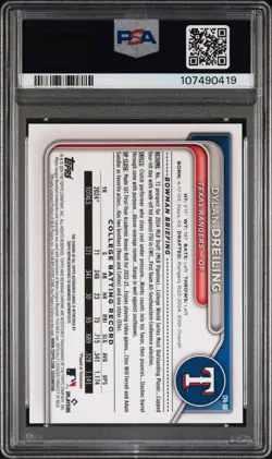 2024 Bowman Draft Dylan Dreiling 1st Chrome Auto PSA 10 Gem CPA-DD - Image 2