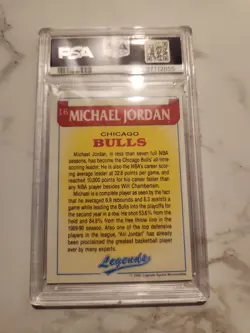 1990 Legends Magazine Insert Hand Cut Michael Jordan #16 PSA NM 7 - Image 2