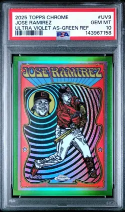 2025 Topps Chrome Jose Ramirez #UC9 Ultra Violet All-Stars Green RF - PSA 10‼ - Image 1